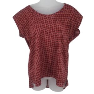 14th and union Orange Pattern Silky Top